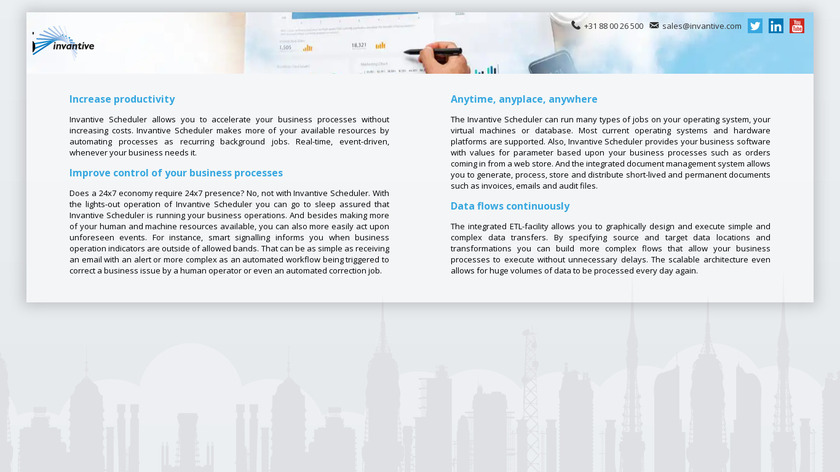 Invantive Scheduler Landing Page