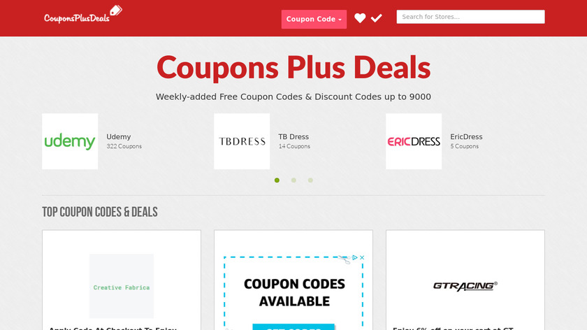 Coupons Plus Deals Landing Page