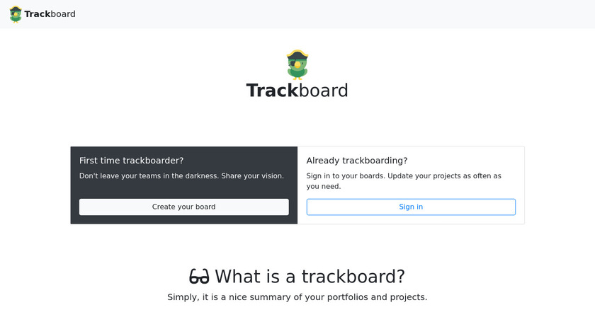 Trackboard Landing Page