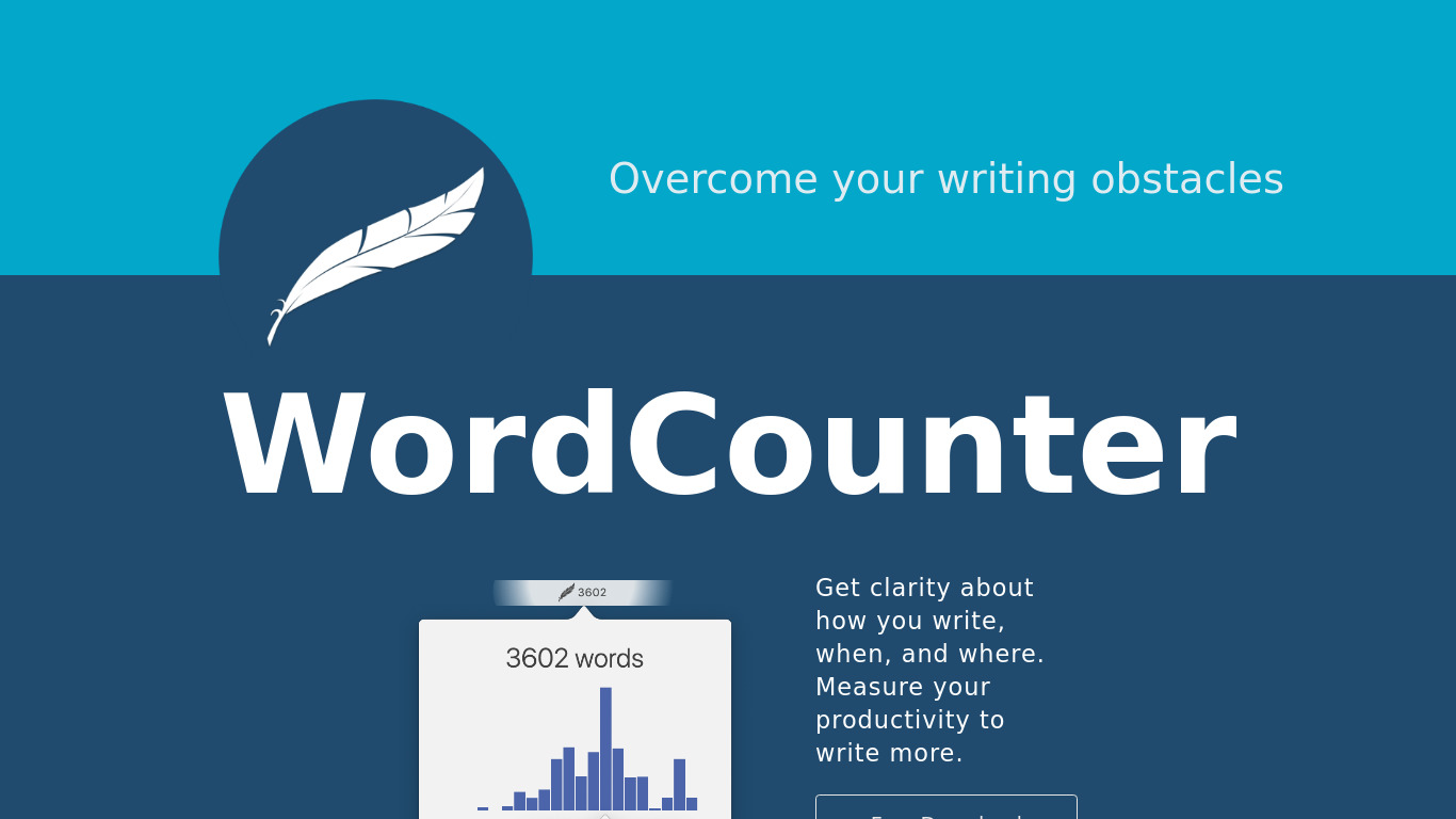 Word Counter for Mac Landing page