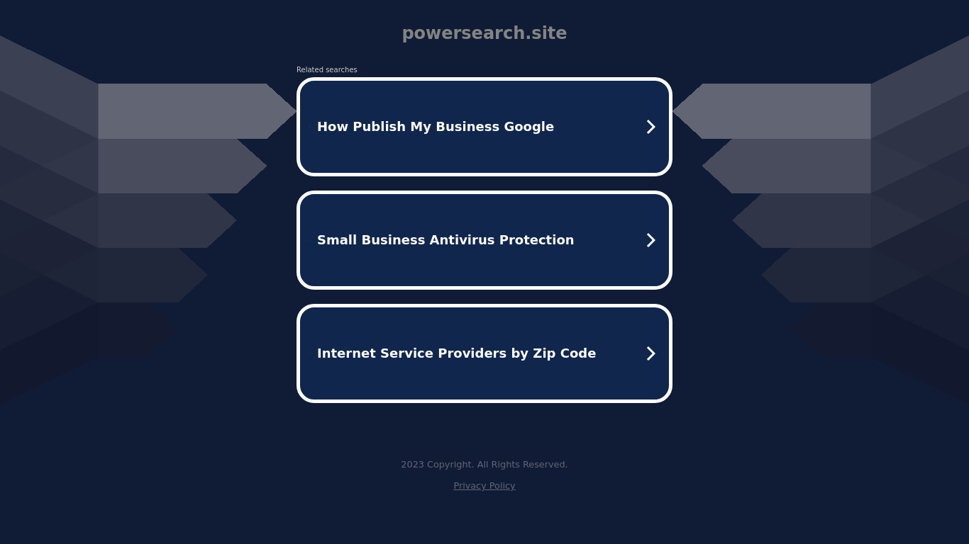 PowerSearch Landing page