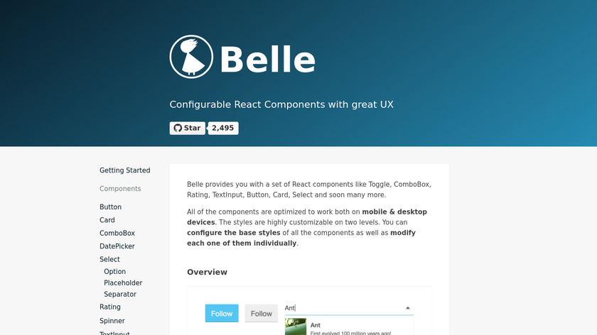 Belle Landing Page