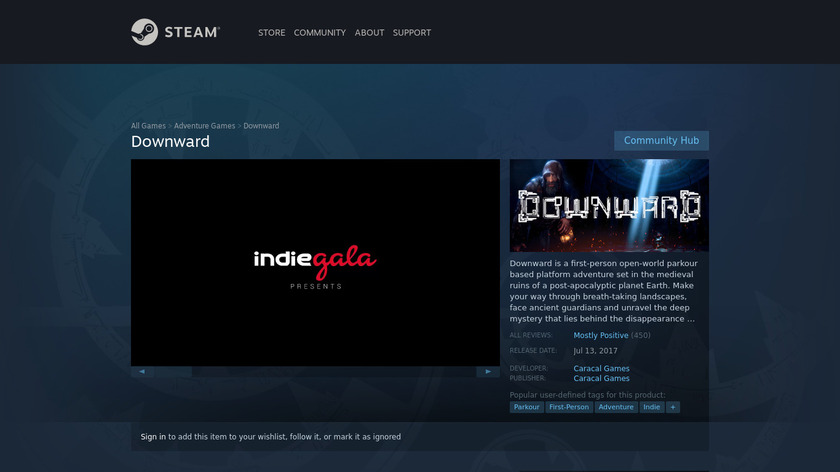 Downward Landing Page