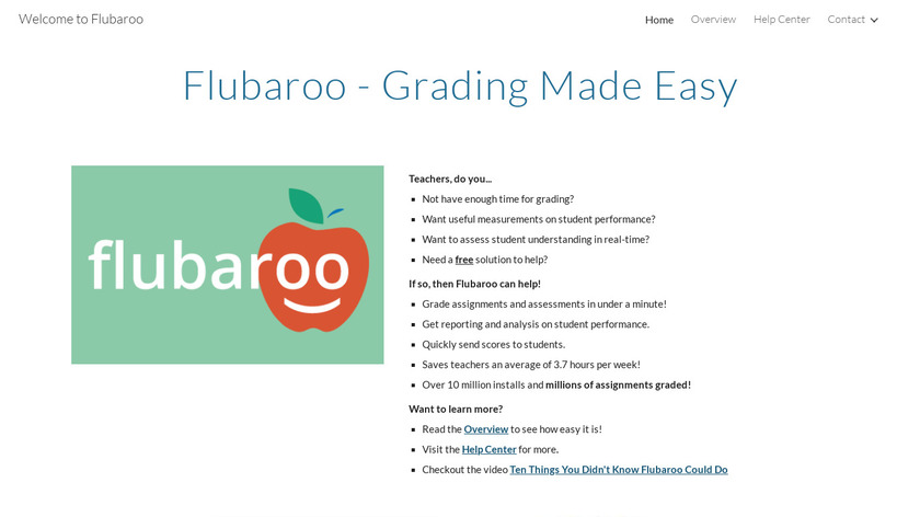 Flubaroo Landing Page
