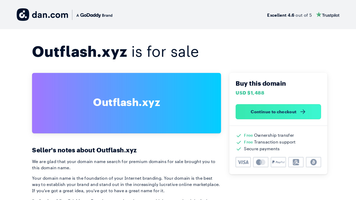 Outflash Landing page