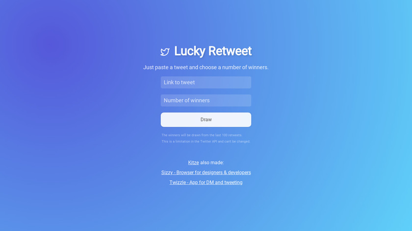 Lucky Retweet Landing Page