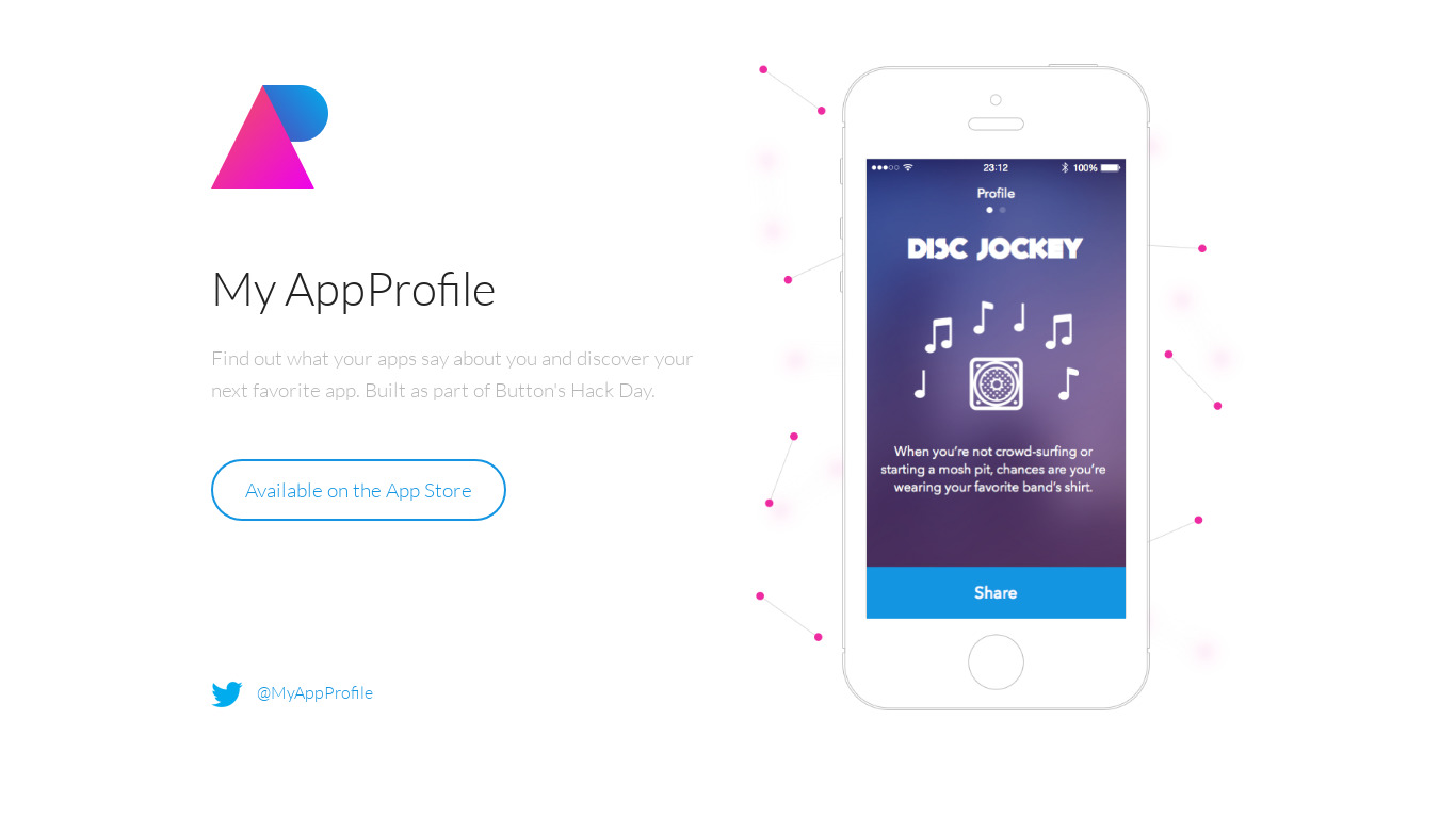 My AppProfile Landing page