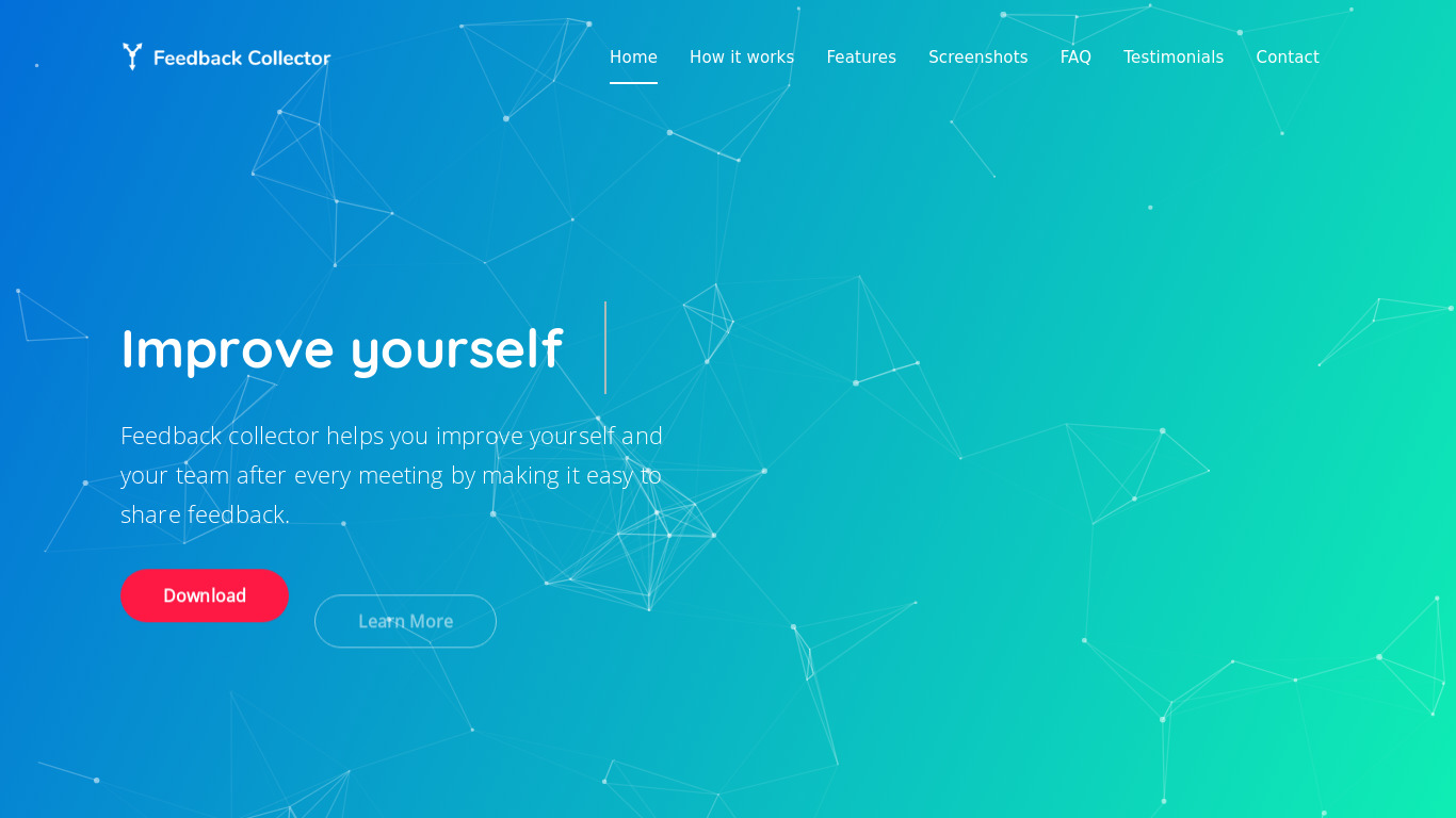 Feedback Collector Landing page