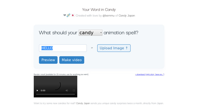 Your Word in Candy Landing Page