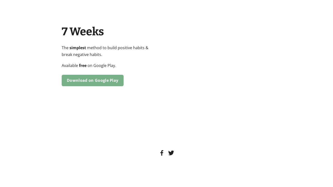 7 Weeks Landing page
