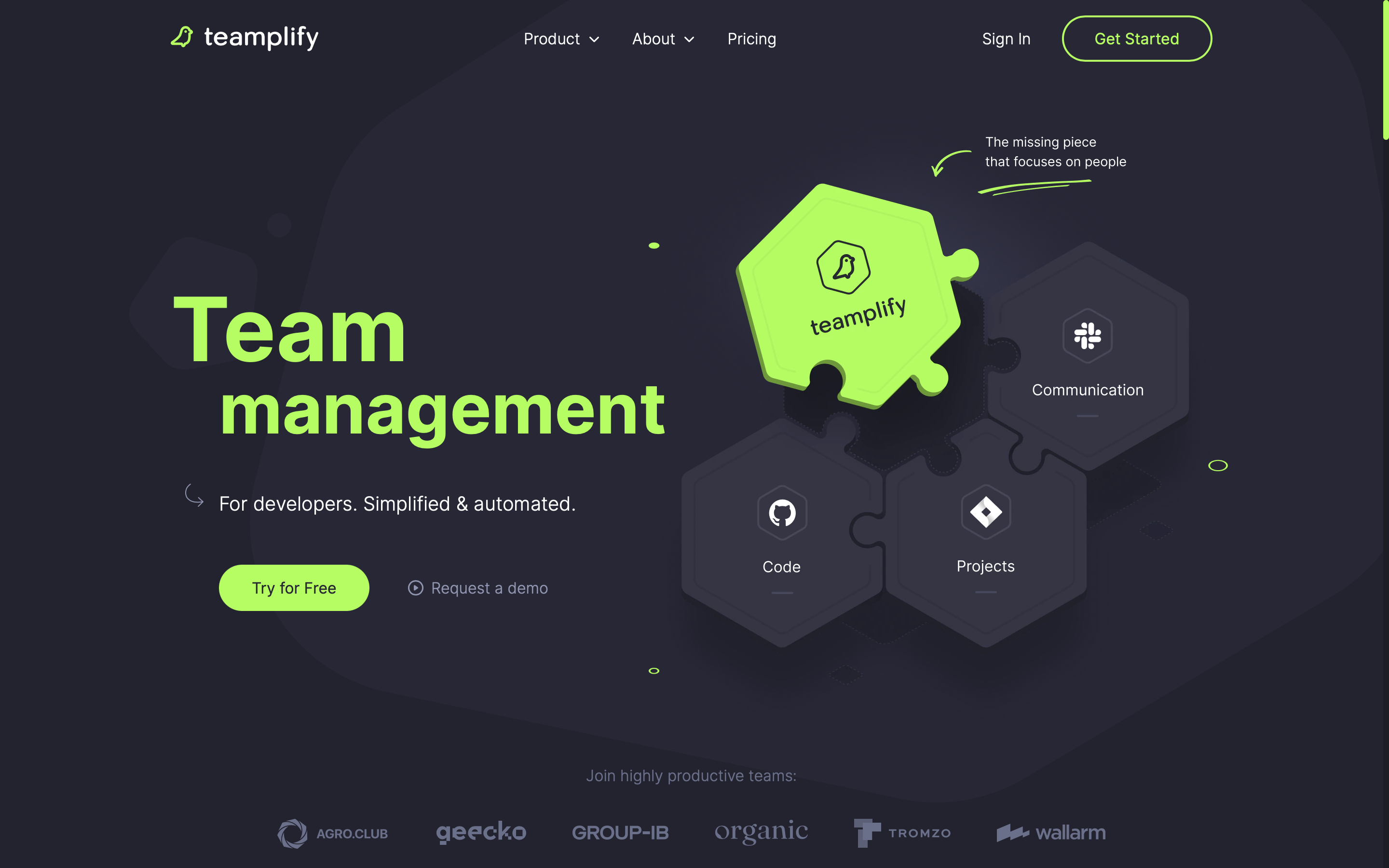 Teamplify Landing page