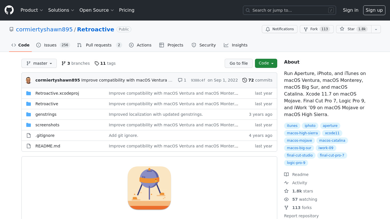 Retroactive Landing page