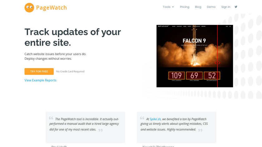 PageWatch Landing Page
