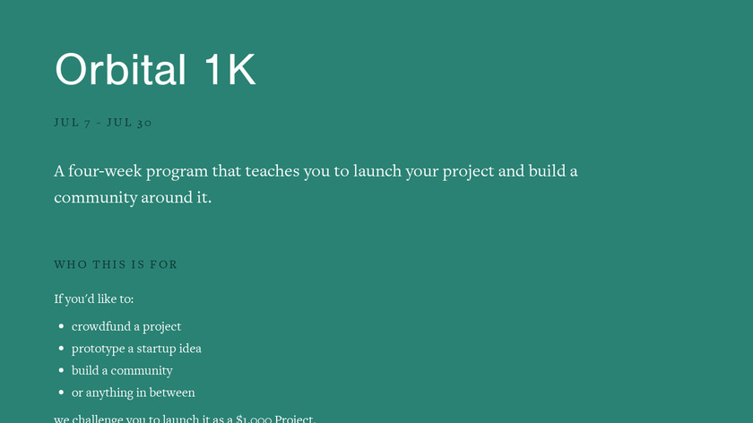 orbitalnyc.com Orbital 1K Landing Page