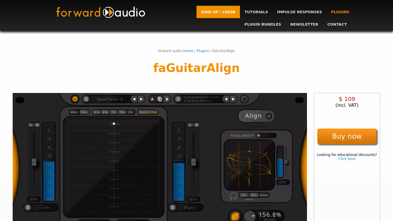 faGuitarAlign by Forward Audio Landing page