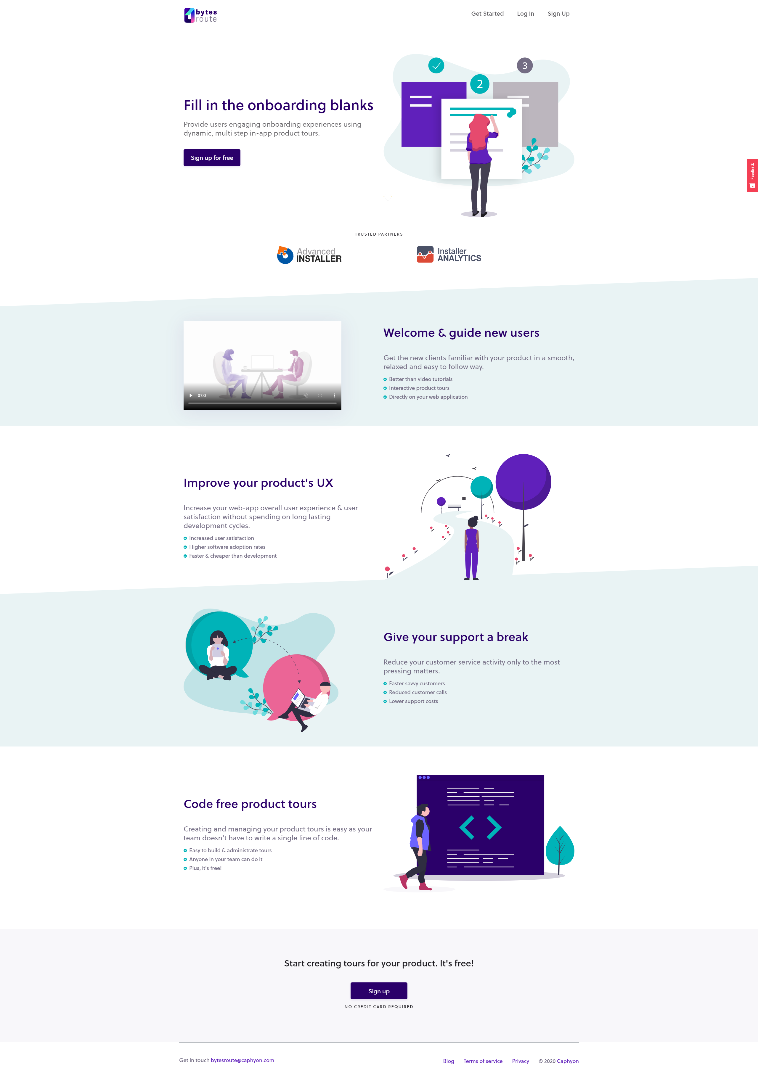 Bytes Route Landing page