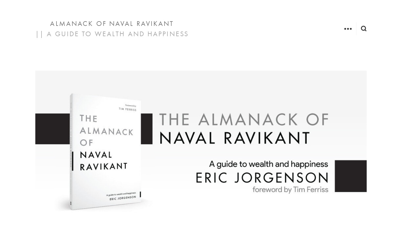 The Almanack of Naval Ravikant Landing page