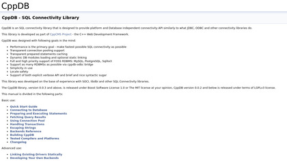 CppDB - SQL Connectivity Library image