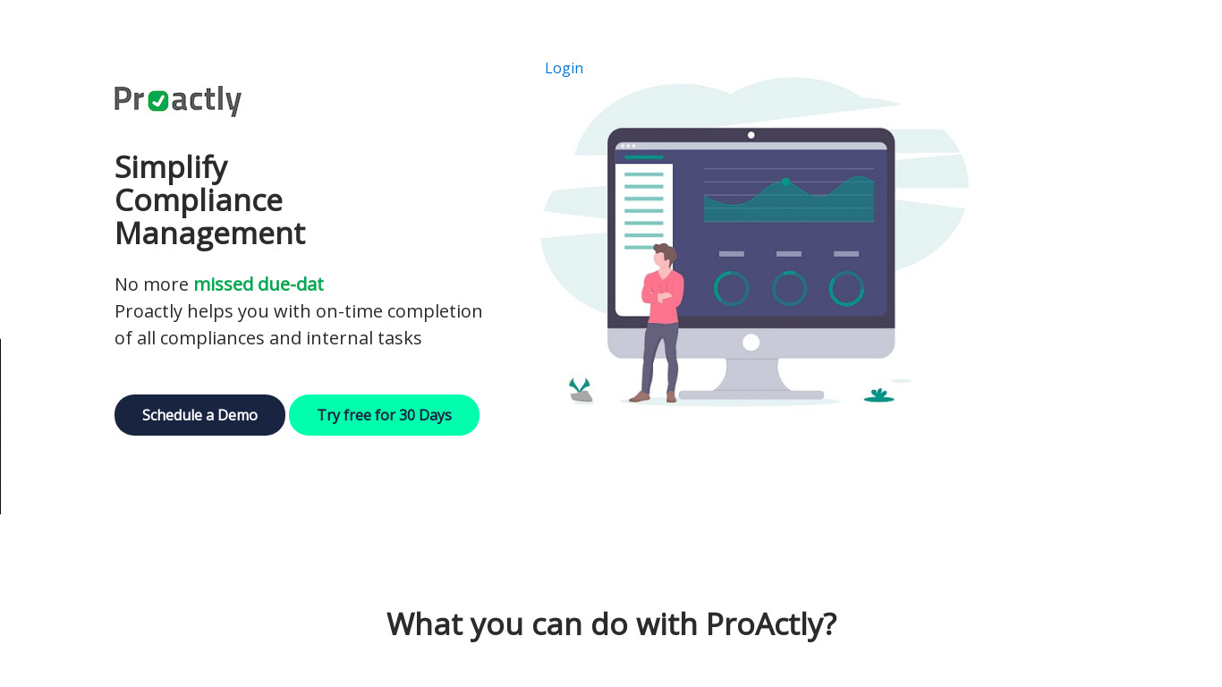 Proactly Landing page