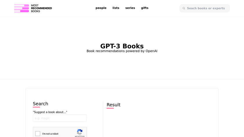 GPT-3 Books Landing Page