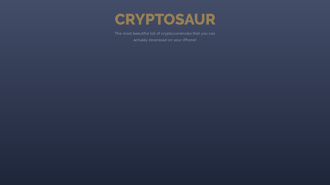 Cryptosaur Landing page
