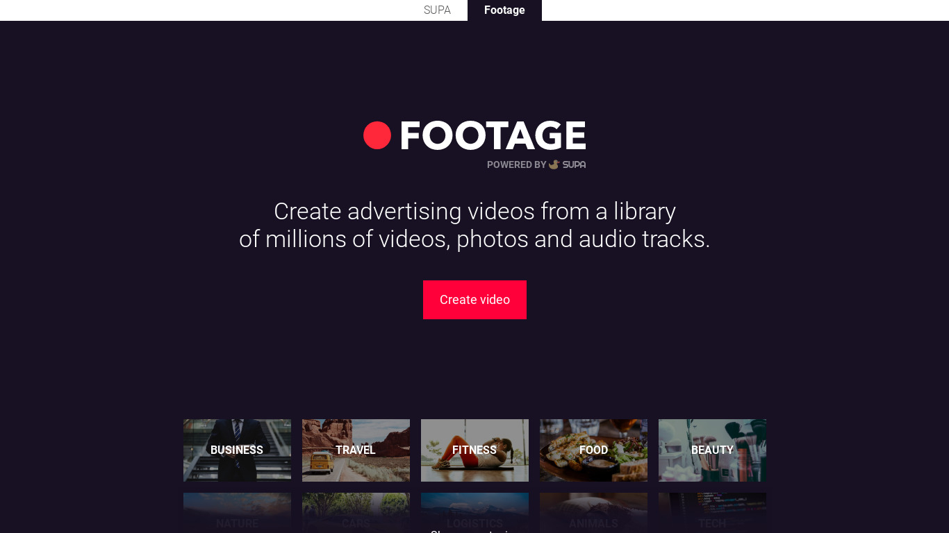 Footage Landing page