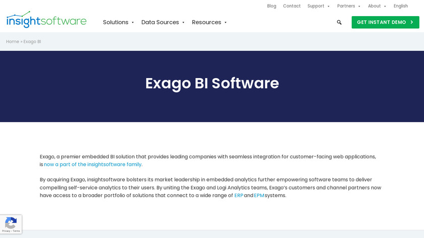 Exago Landing Page