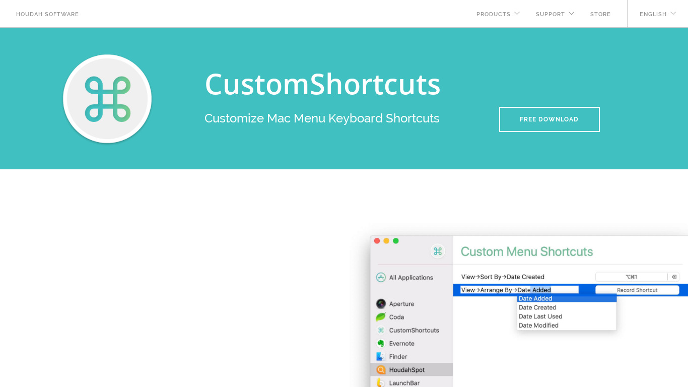 CustomShortcuts Landing page