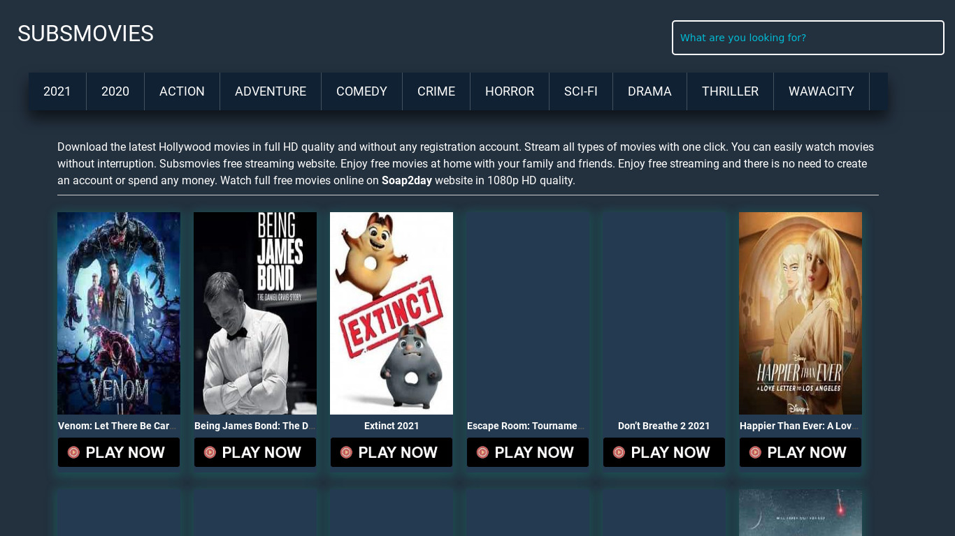 Subsmovies.club Landing page