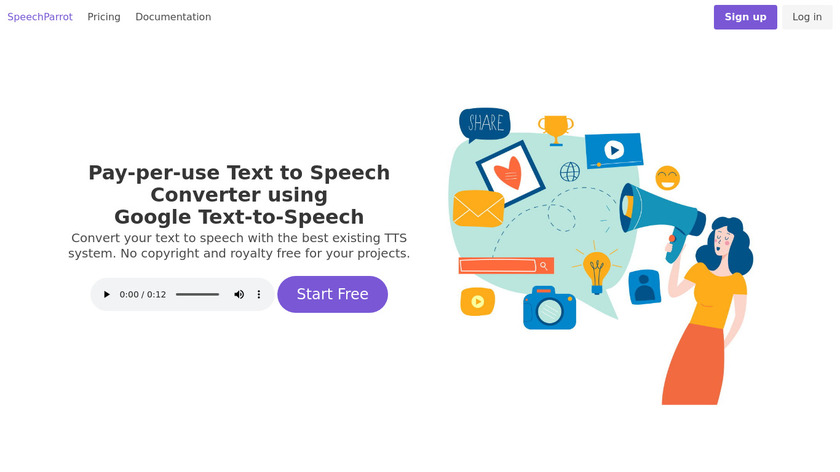 SpeechParrot.app Landing Page