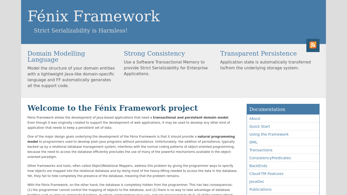 Fénix Framework Landing page