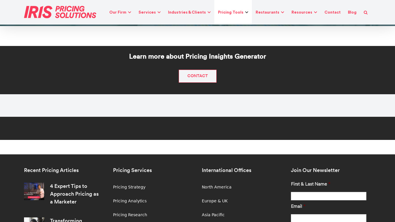 Analysis Landing page