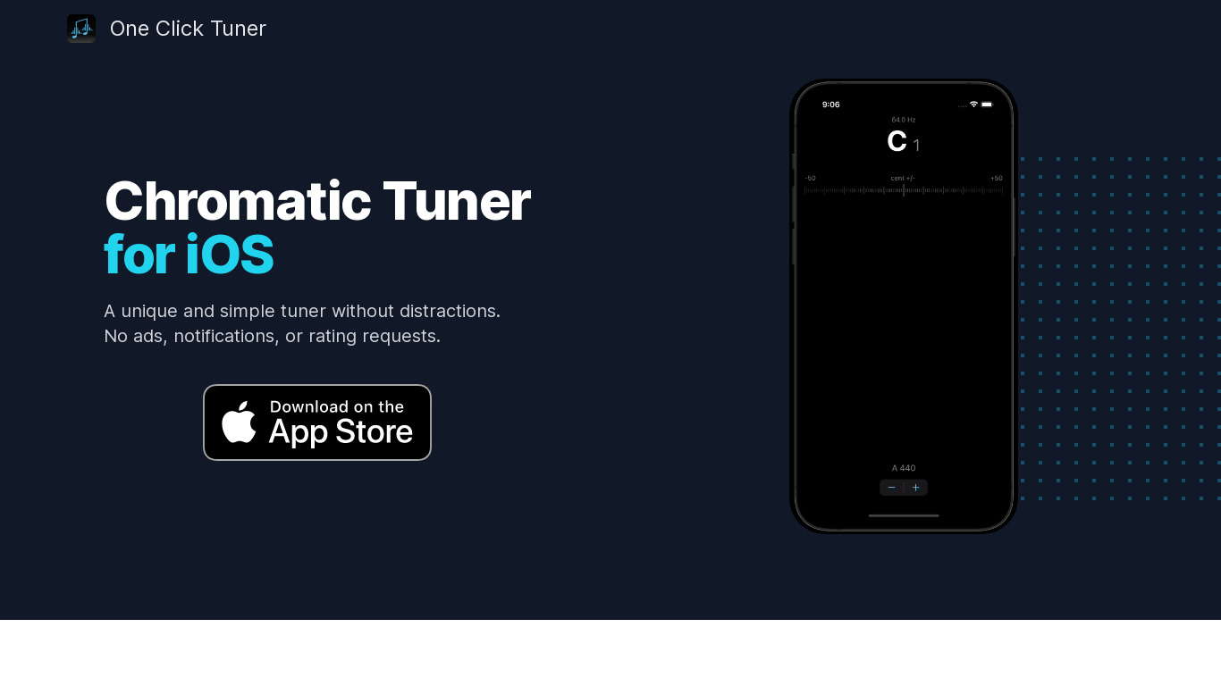 One Click Tuner Landing page