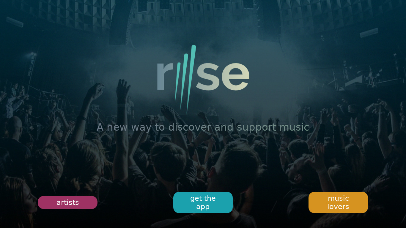 Rise Music Landing page
