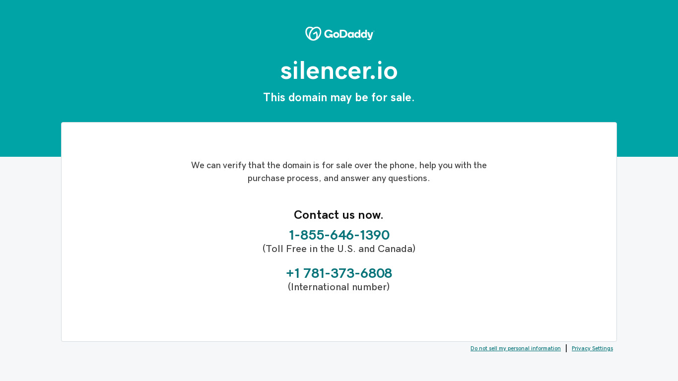 Silencer.io Landing page