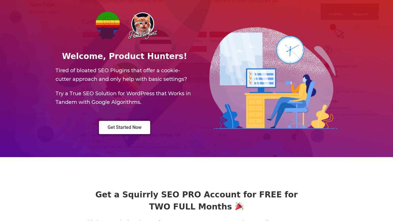 Squirrly SEO Focus Pages Landing page