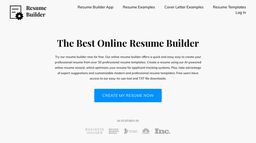 Resume Builder Landing Page