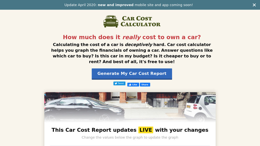 Car Cost Calculator Landing Page