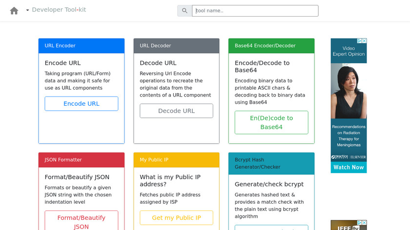 Developer Toolkit Landing Page