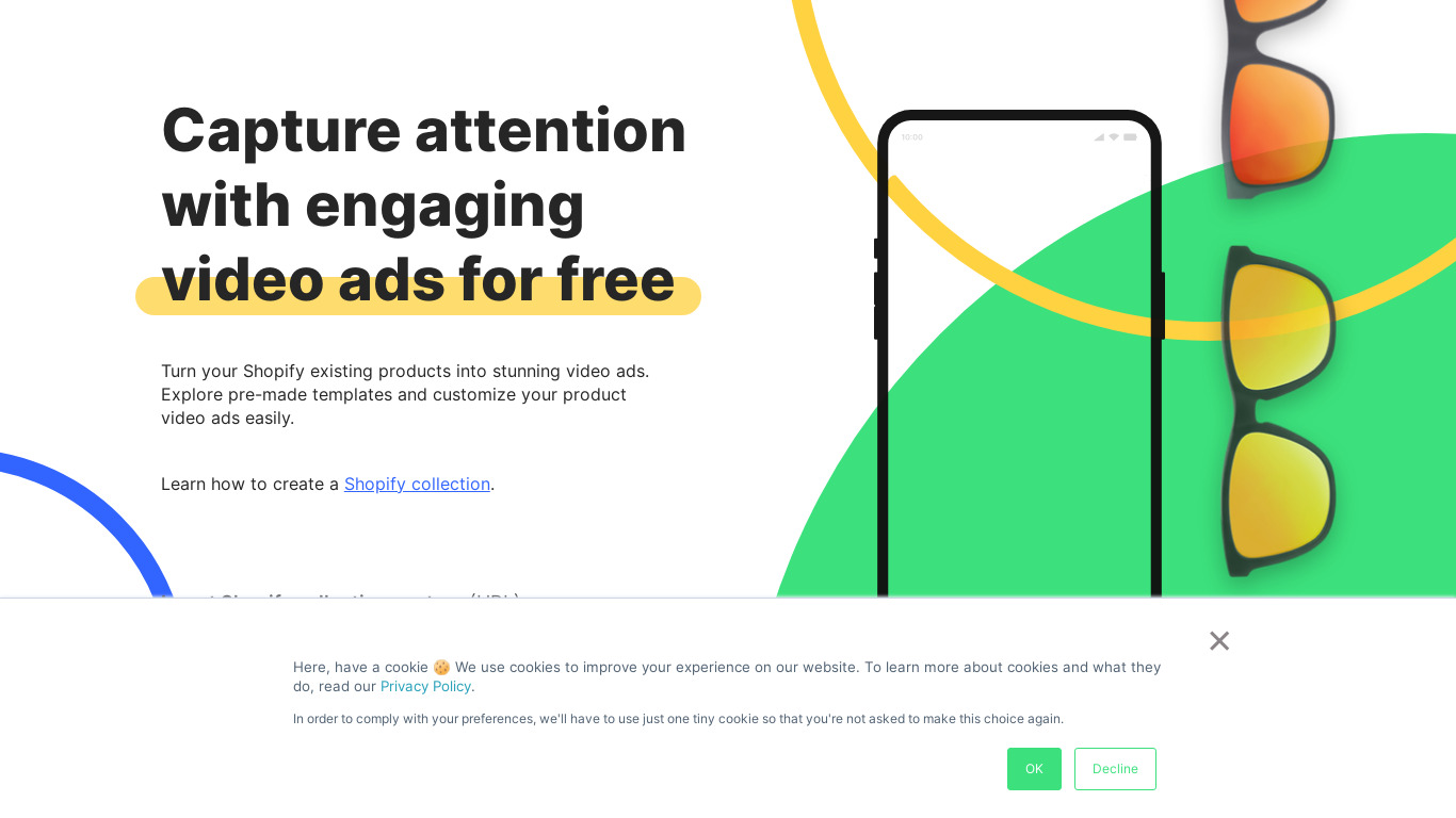 Better Video Ads for Shopify Landing page