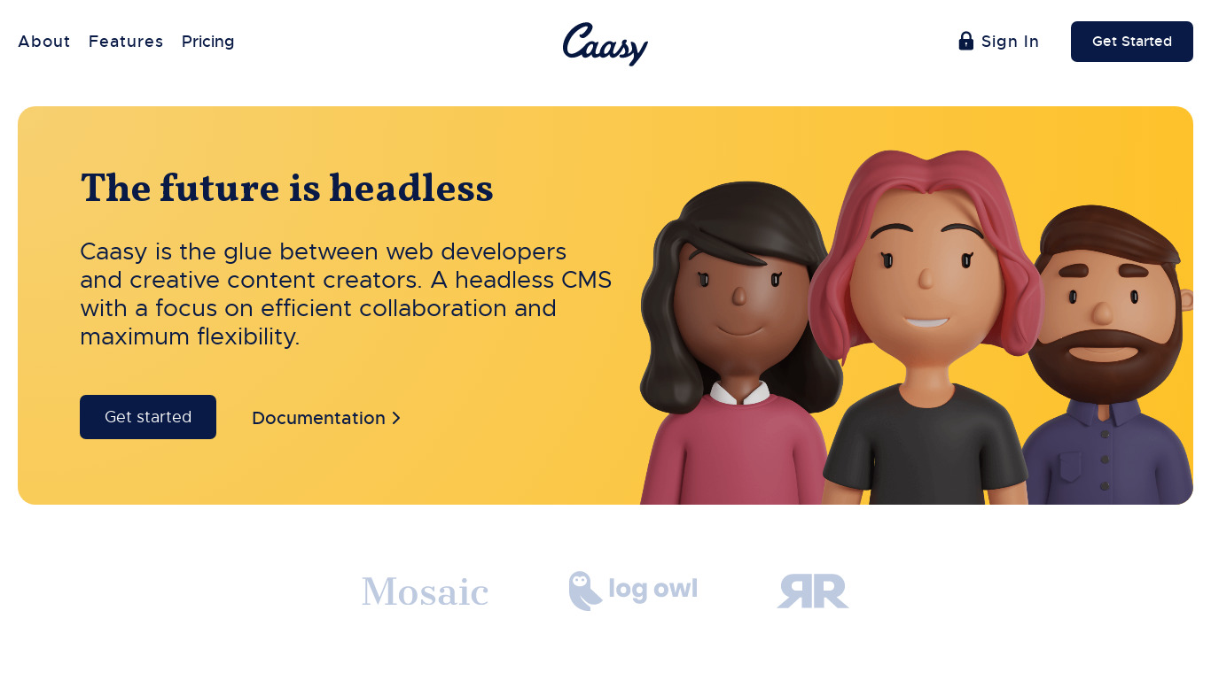 Caasy Landing page