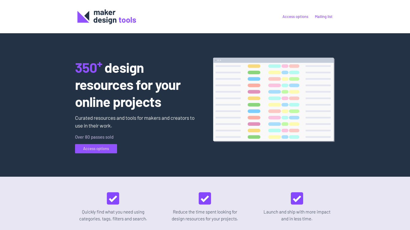 Maker Design Tools Landing page