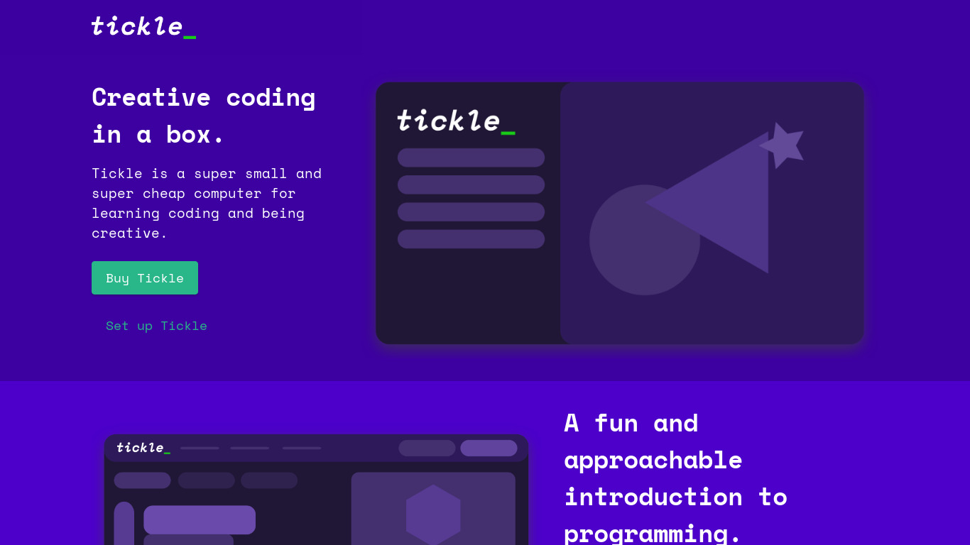 Tickle Landing page