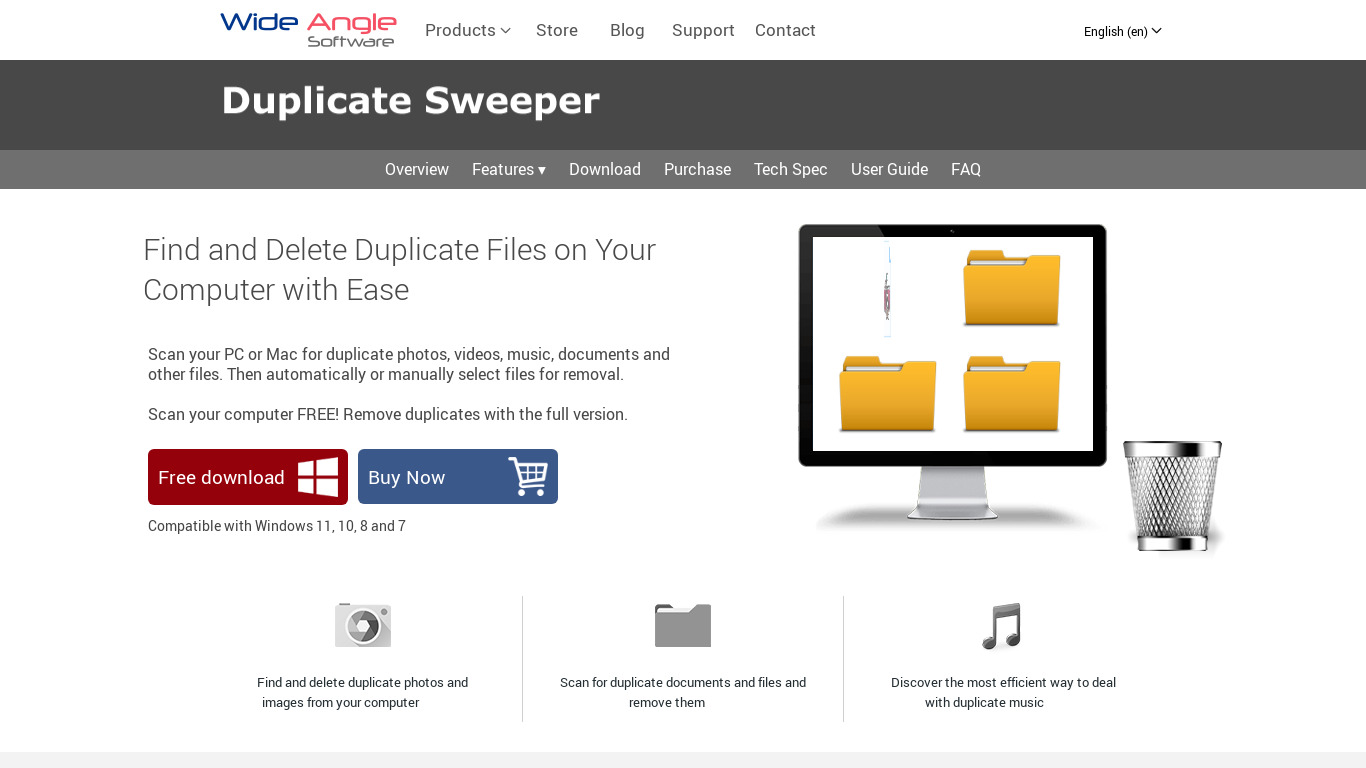 Wide Angle Duplicate Sweeper Landing page