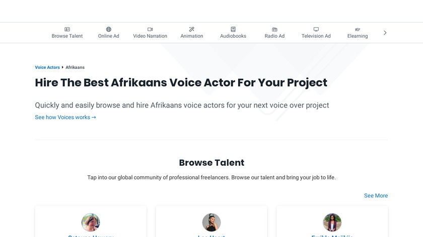 Afrikaans Voicepad Landing Page