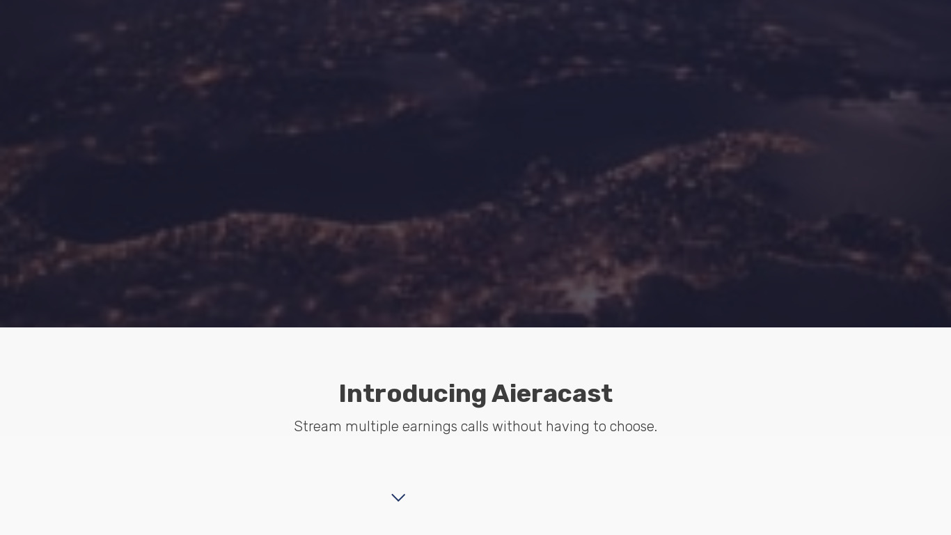 Aieracast Landing page