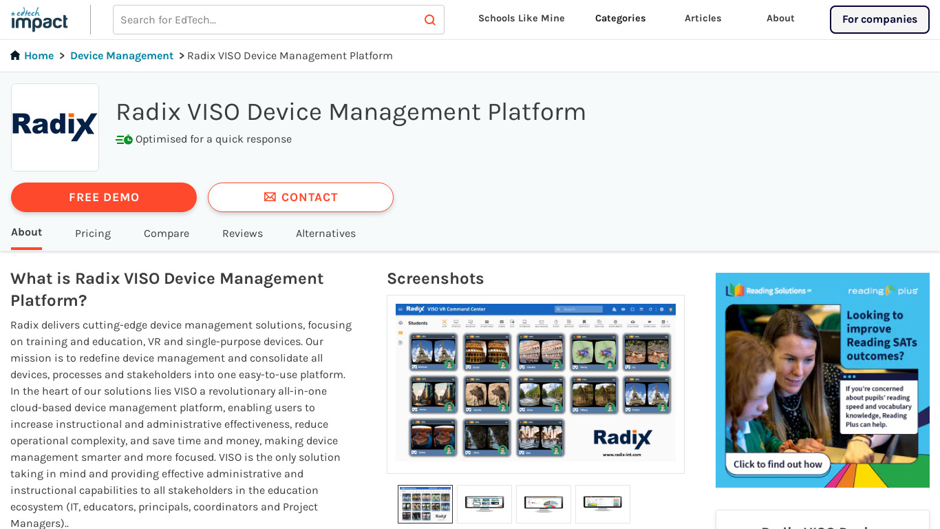 VISO Device Management Landing page