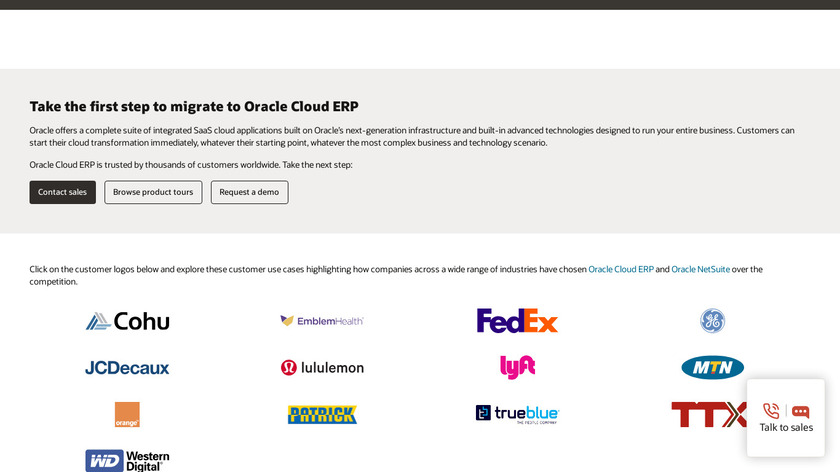 Oracle Cloud ERP Landing Page
