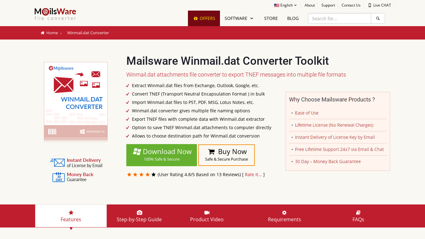 Mailsware Converter Landing page