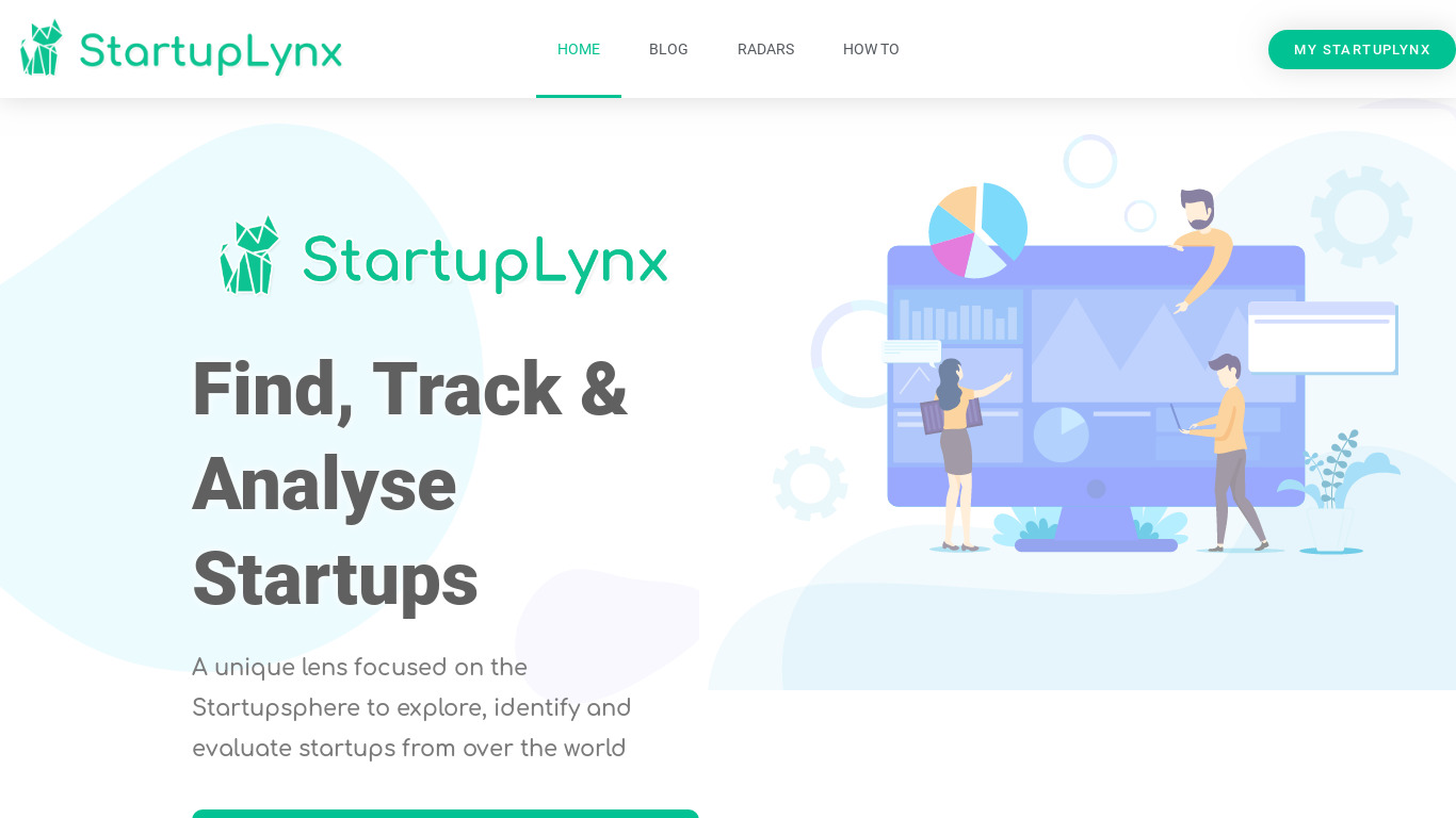 StartupLynx Landing page